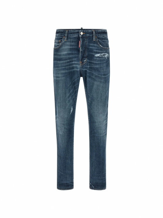 Stonewashed-Effect Straight-Leg Jeans
