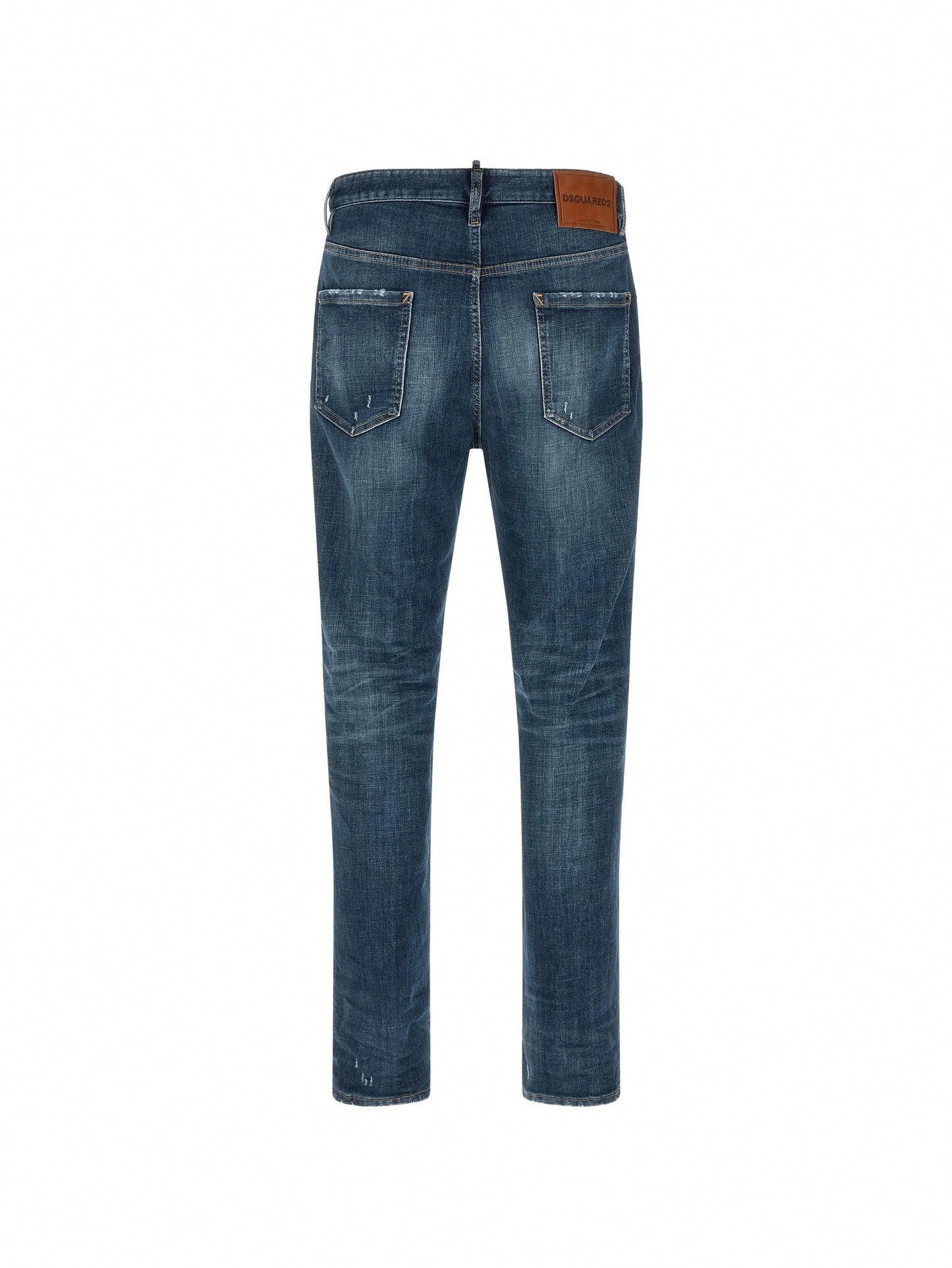 Stonewashed-Effect Straight-Leg Jeans
