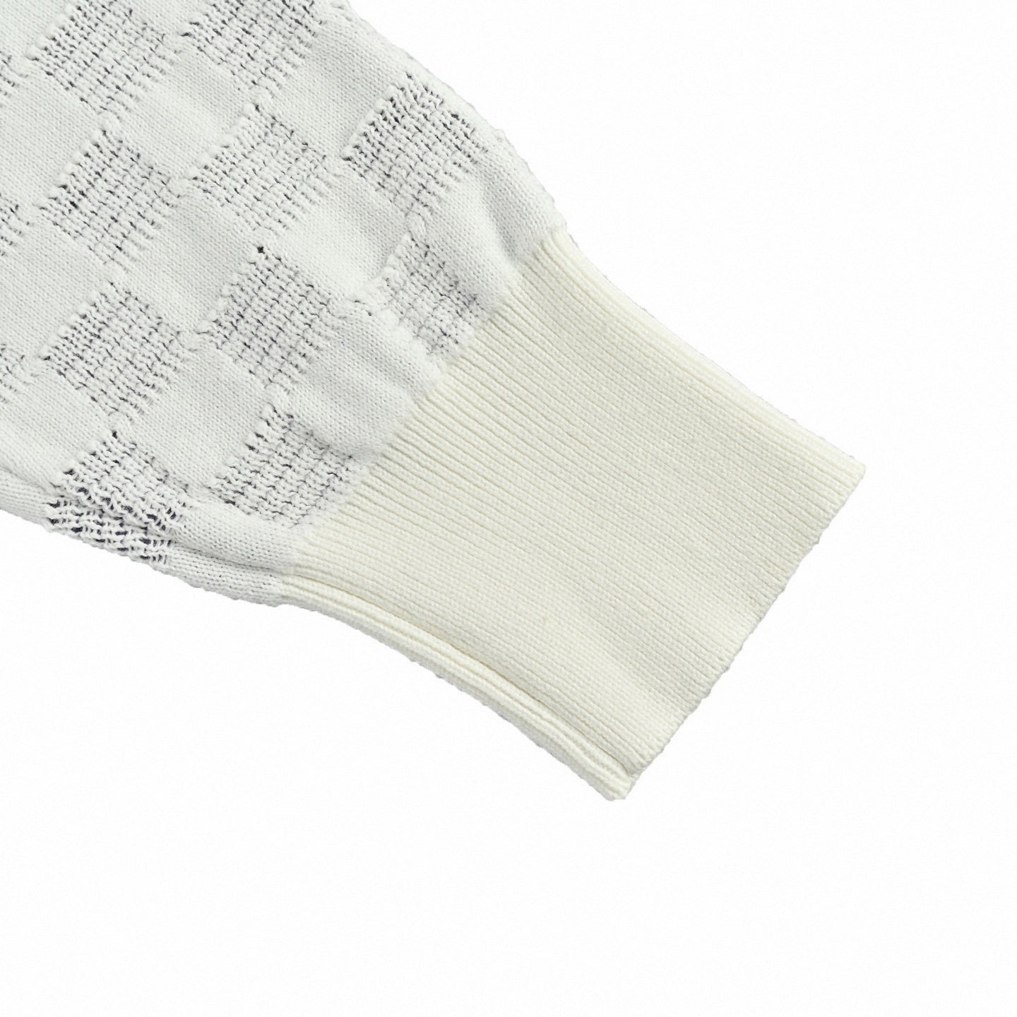 Damier Pattern Knit Sweater