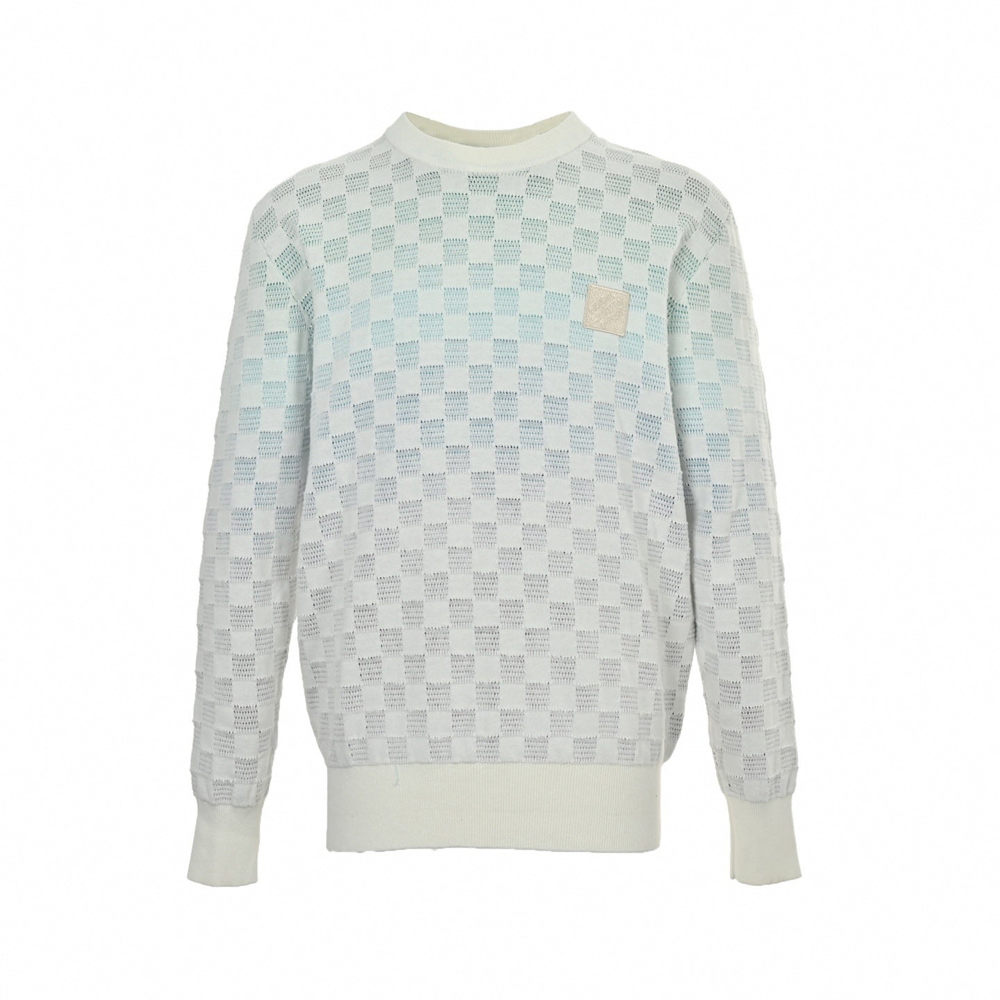 Damier Pattern Knit Sweater