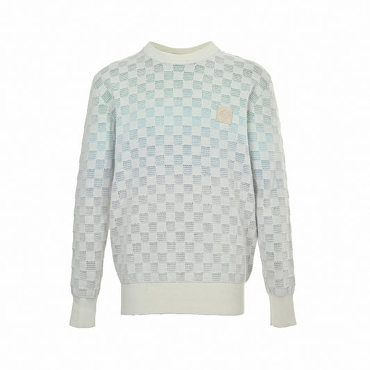 Damier Pattern Knit Sweater