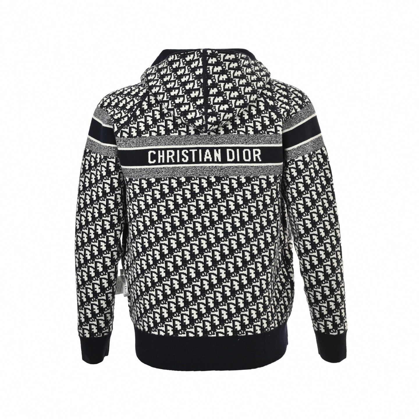 Dior Oblique All-Over Zip-Up Knit Hoodie