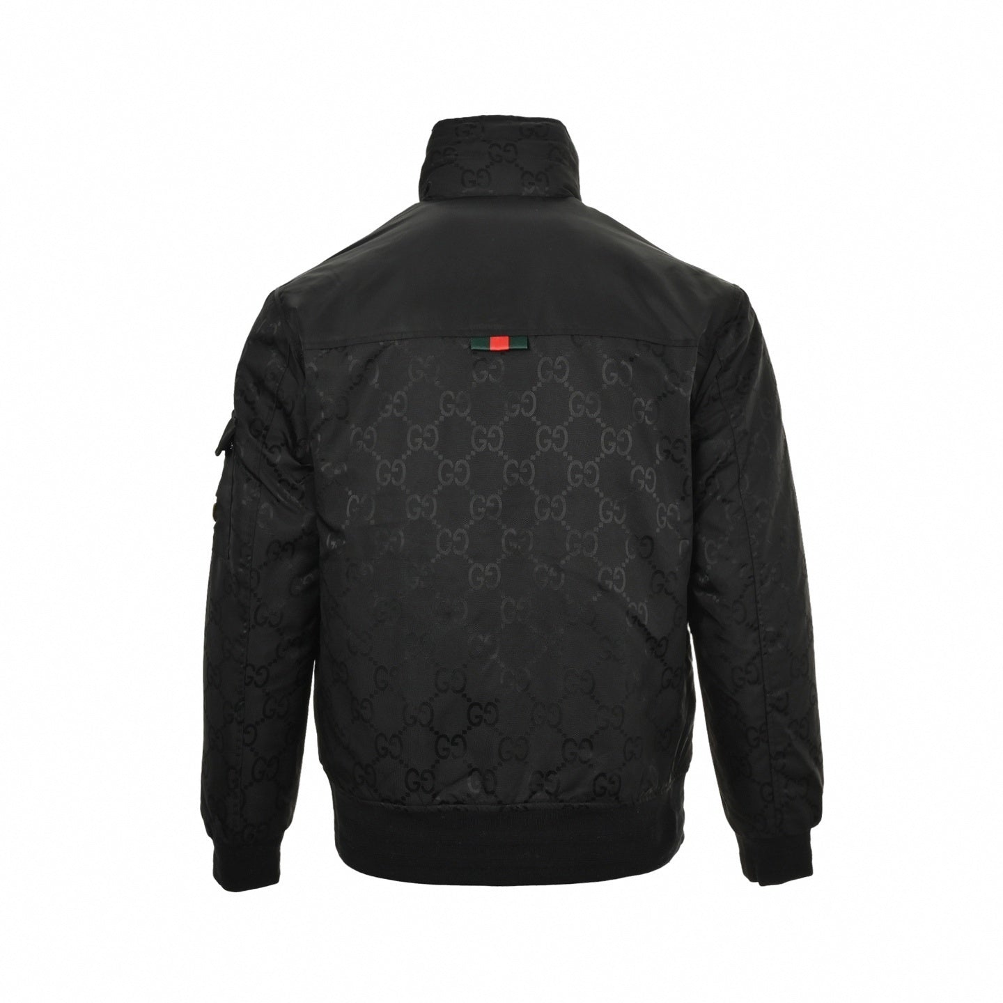 Black GG Monogram Padded Bomber Jacket