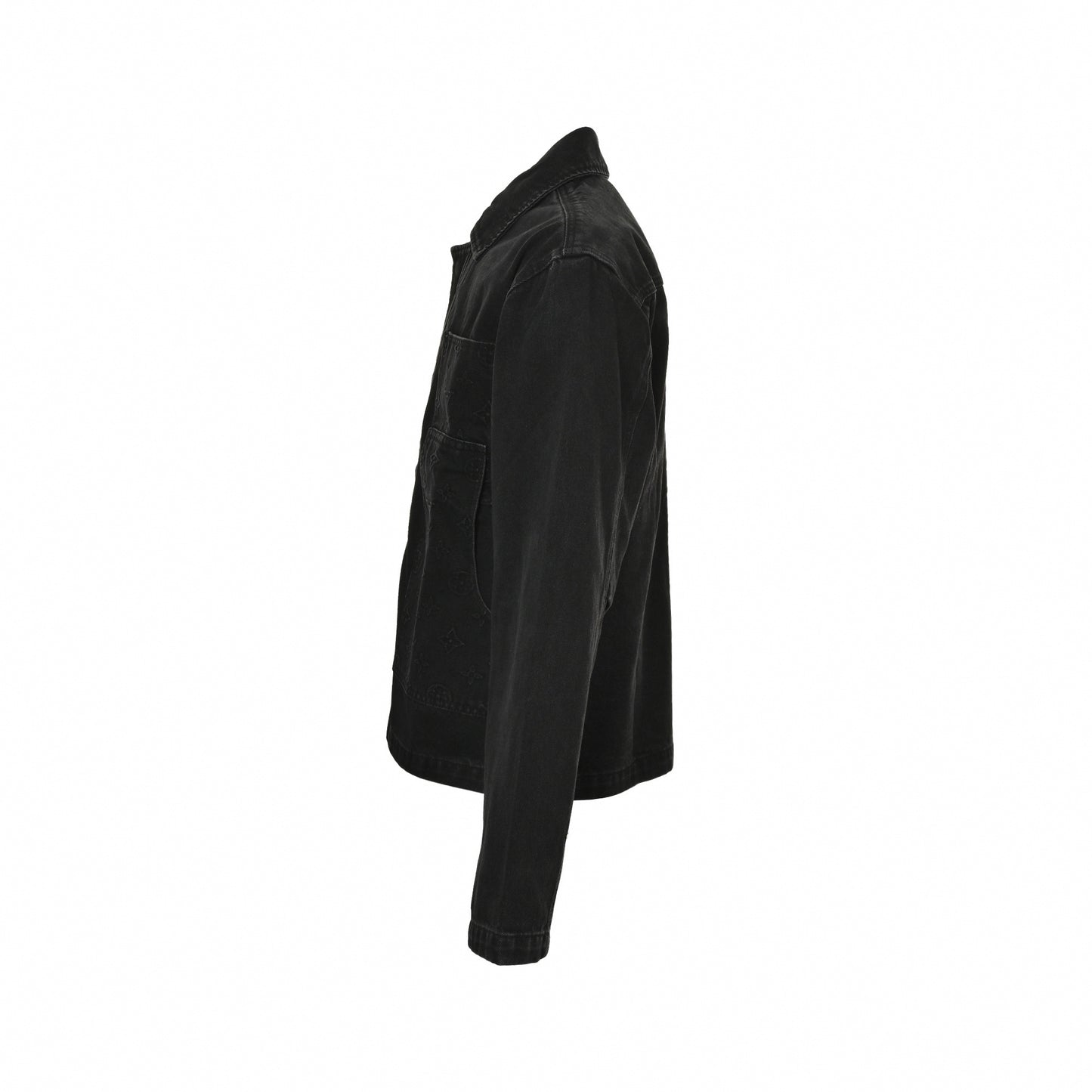 Black Monogram Embossed Denim Jacket