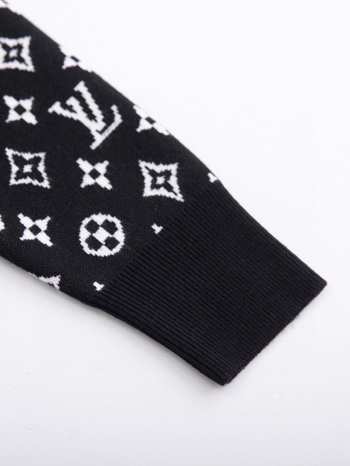 Monochrome Monogram Wool Jumper- Black