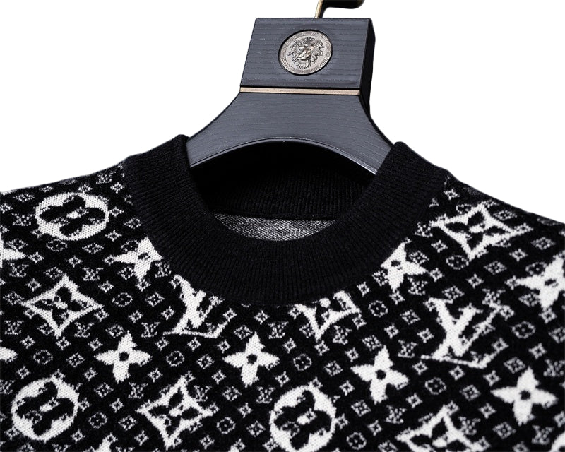 LV Black Monogram Knit Sweater