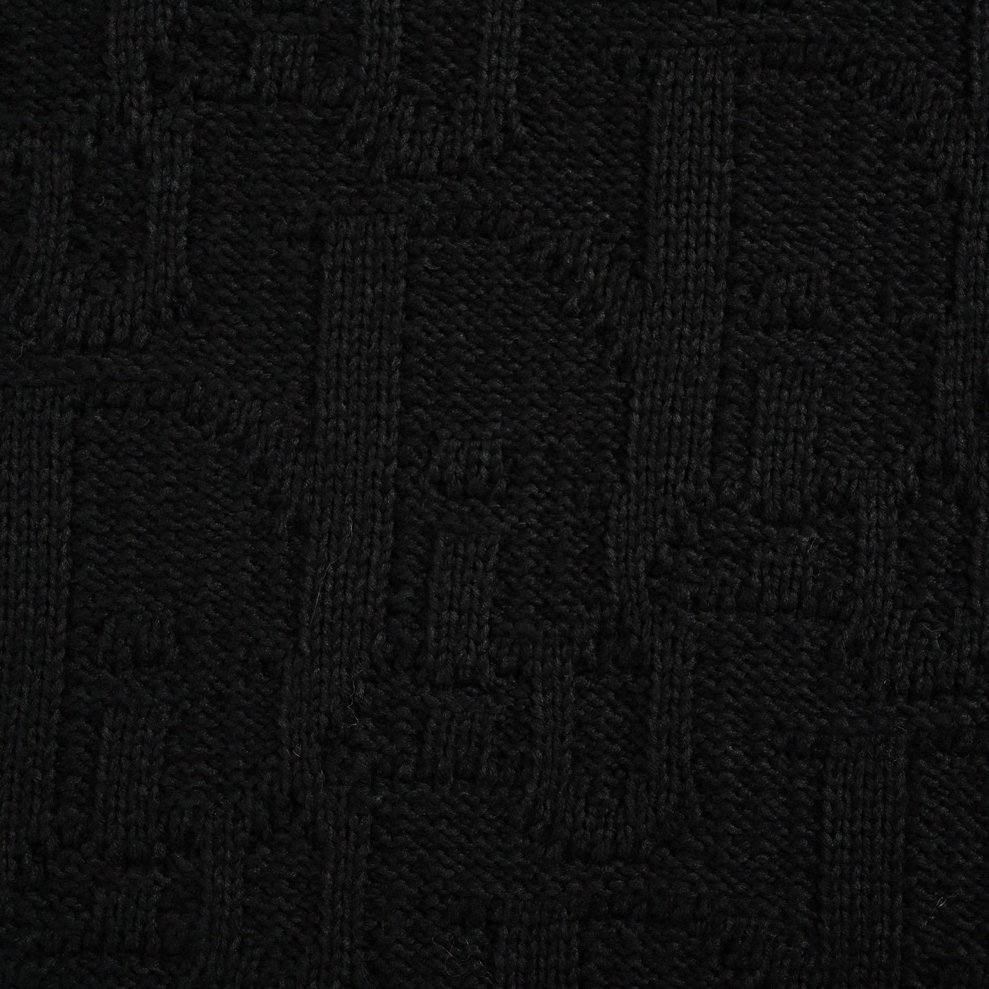 Black Textured Oblique Knit Sweater