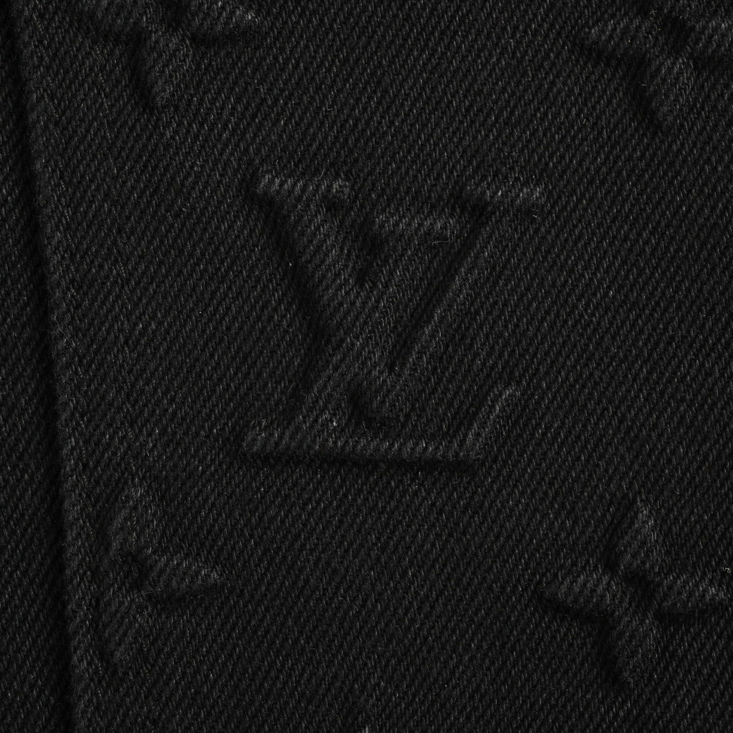 Black Monogram Embossed Utility Denim Pants