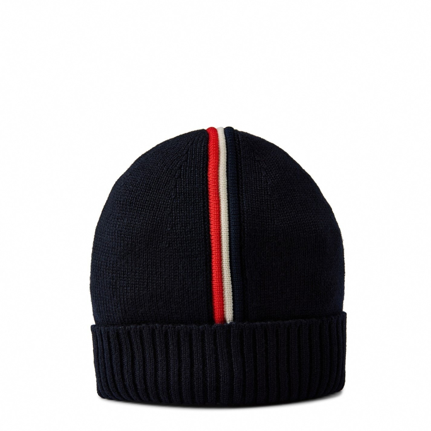 Stripe Wool Beanie in Navy