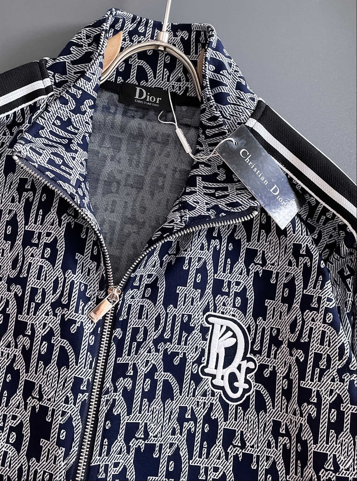 Oblique Jacquard Zip-Up Tracksuit Set