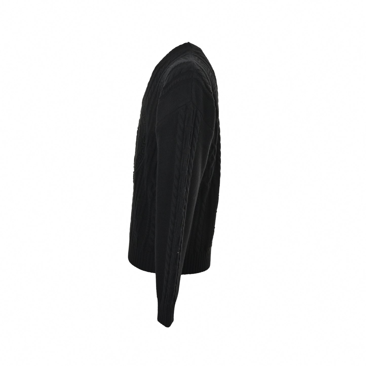 Versace Medusa Cable-Knit Crew-Neck Sweater