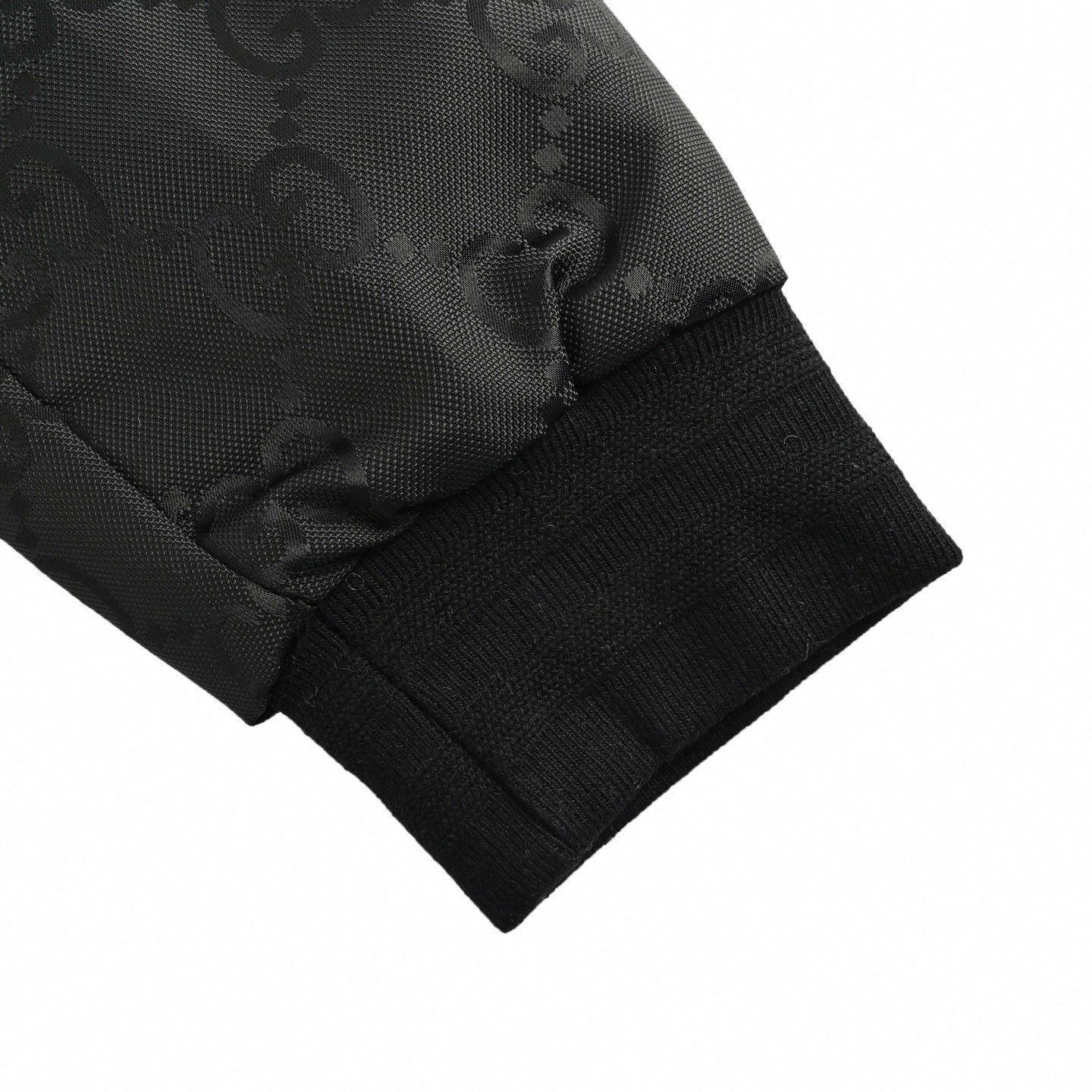 Black GG Monogram Padded Bomber Jacket