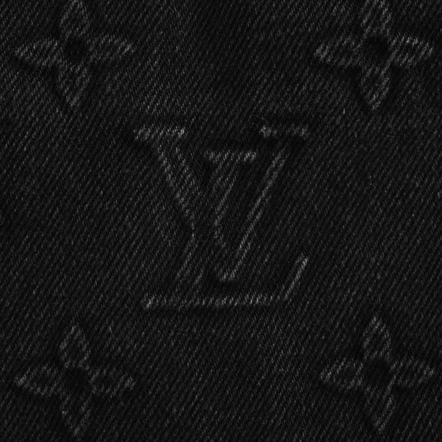 Black Monogram Embossed Denim Jacket