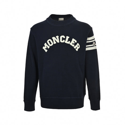 Logo Motif Cotton Knit Sweater