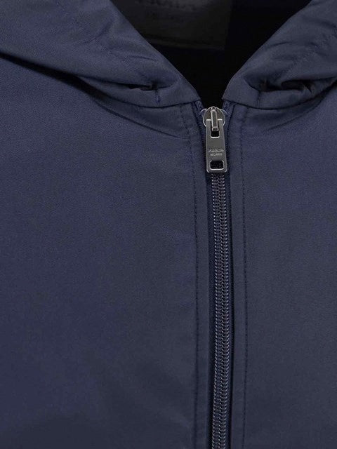 Navy Blue Re-Nylon Logo Zip Hoodie