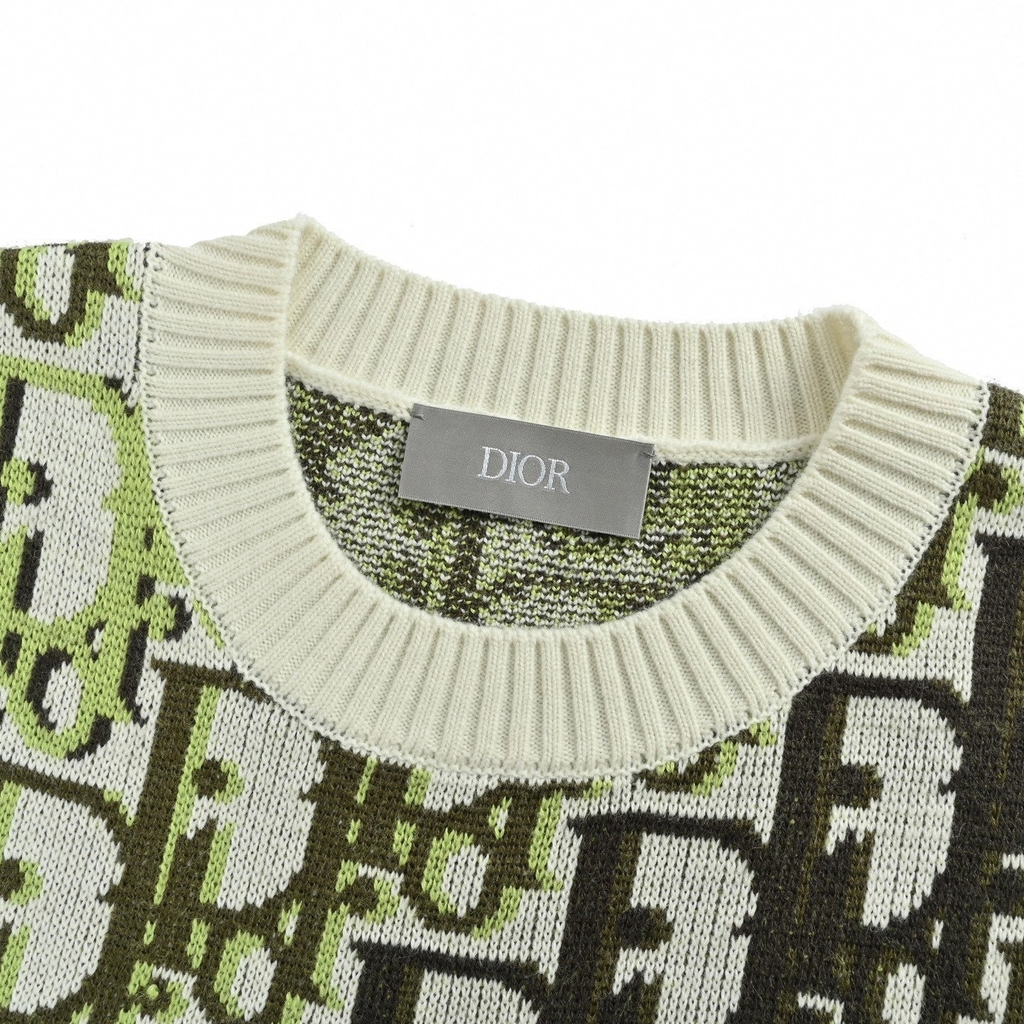 Oblique Jacquard Wool Blend Crewneck