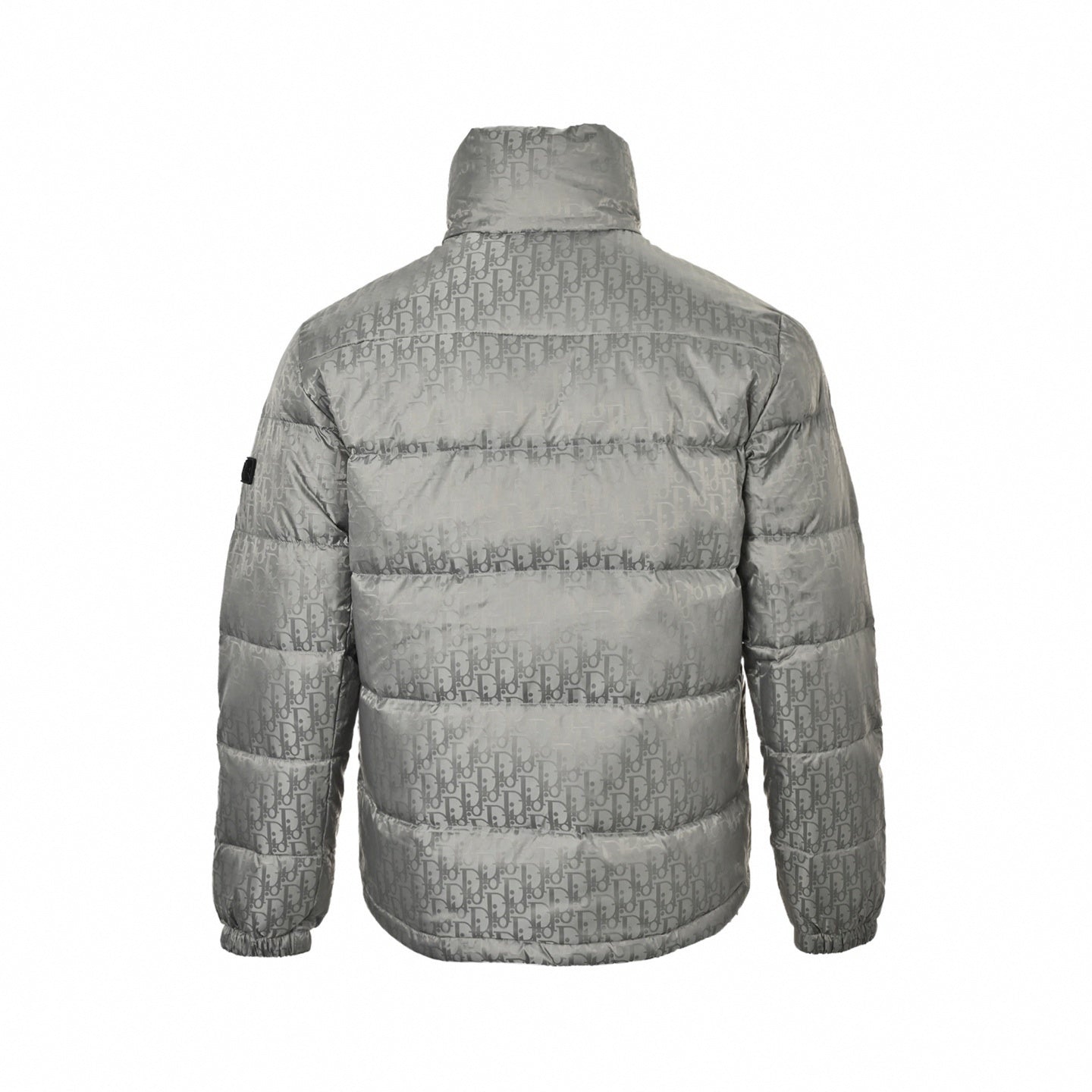 Oblique Down Puffer Jacket – Grey Technical Jacquard Edition