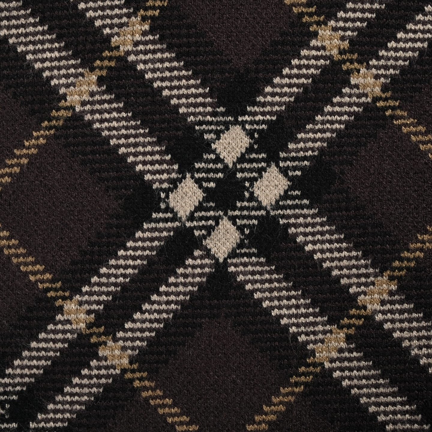Brown Checked Wool Jumper