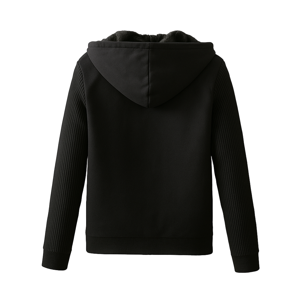 Faux-Fur Lined Hooded Zip Jacket