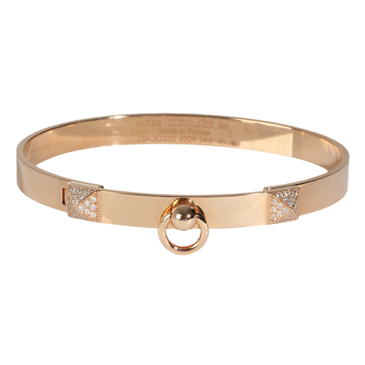 Rose Gold/Diamond Collier de Chien Bracelet