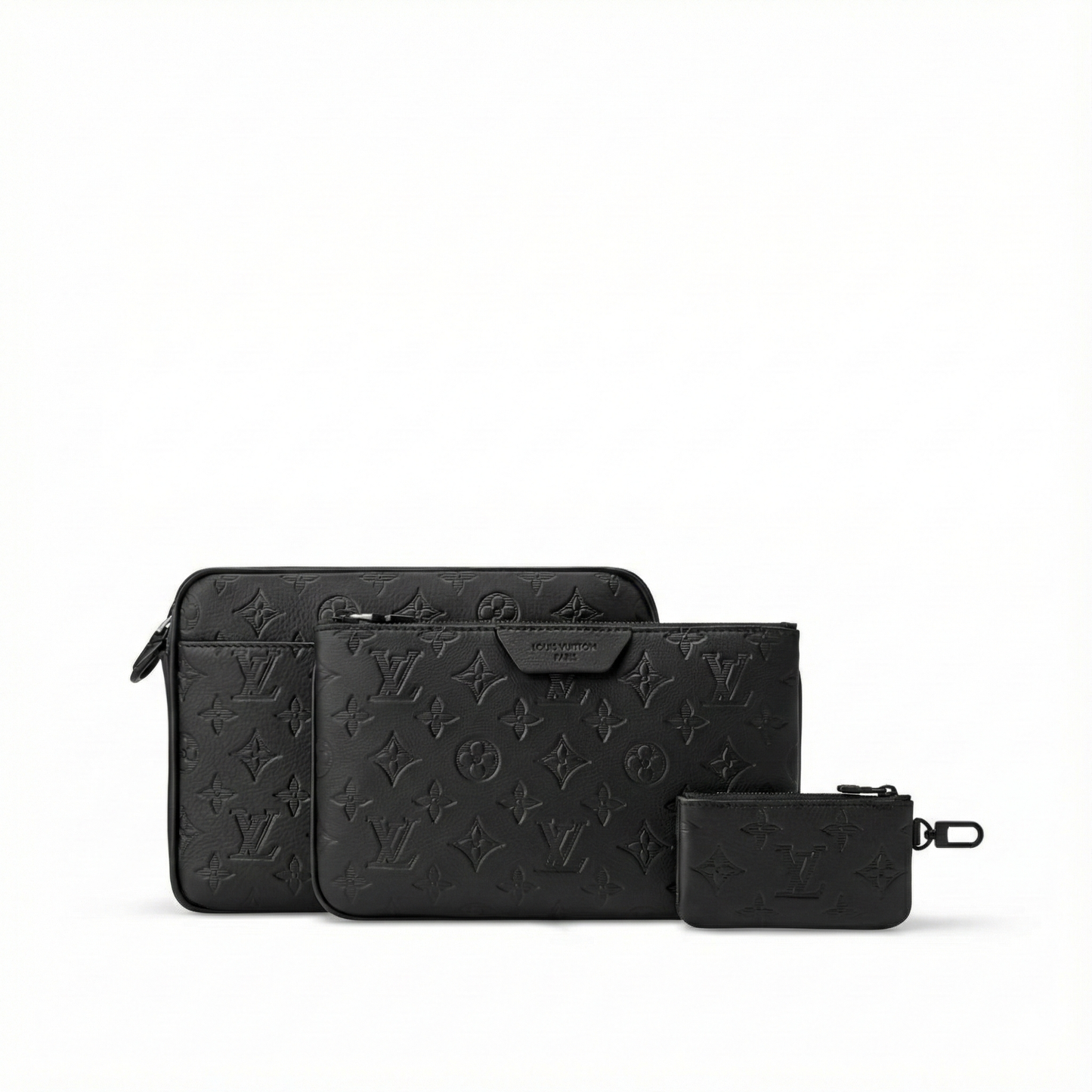 Trio Messenger – Black Monogram Shadow Calfskin with Modular Pouches