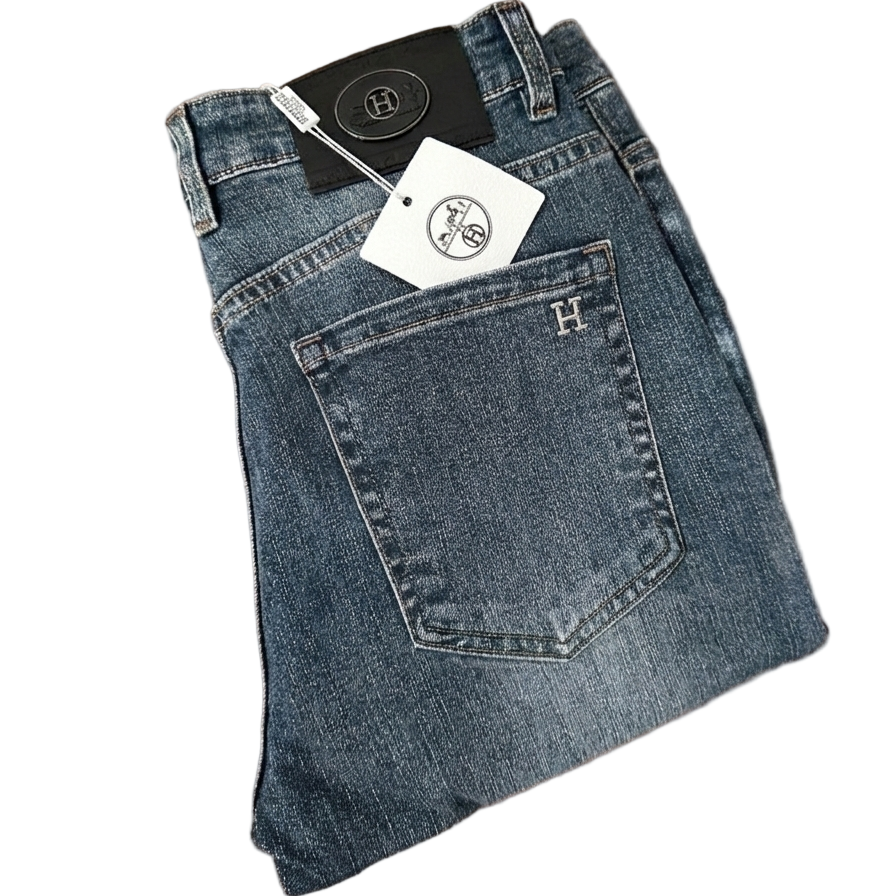 Classic Light-Wash Stretch Denim Jeans