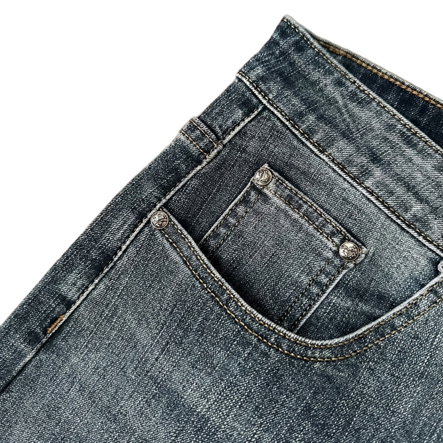 Classic Light-Wash Stretch Denim Jeans