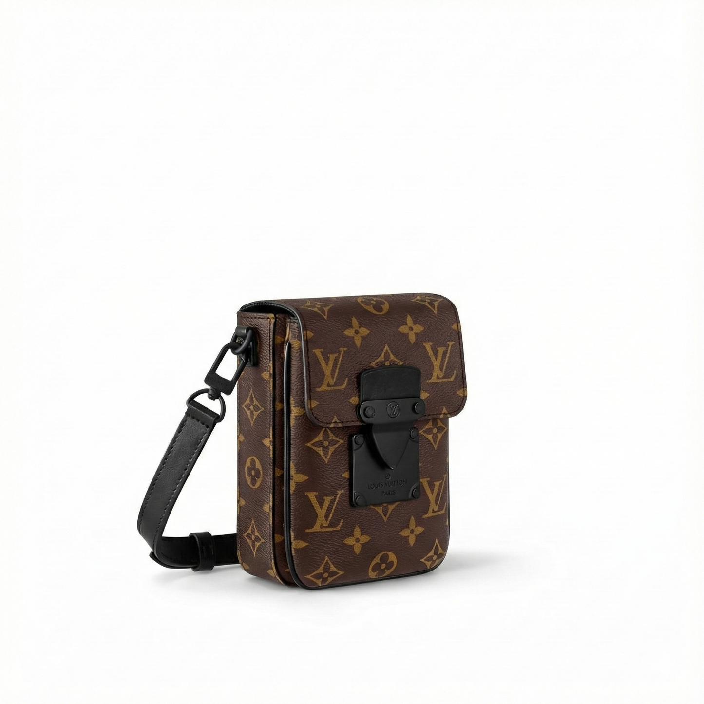 S-Lock Vertical Wearable Wallet in Monogram Macassar Canvas