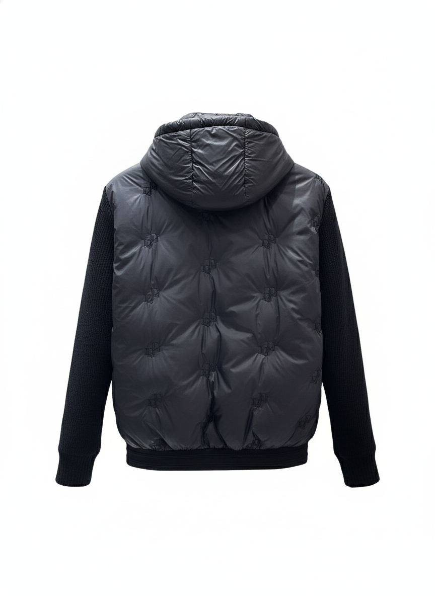 Hybrid Down Jacket with Knit Sleeves
