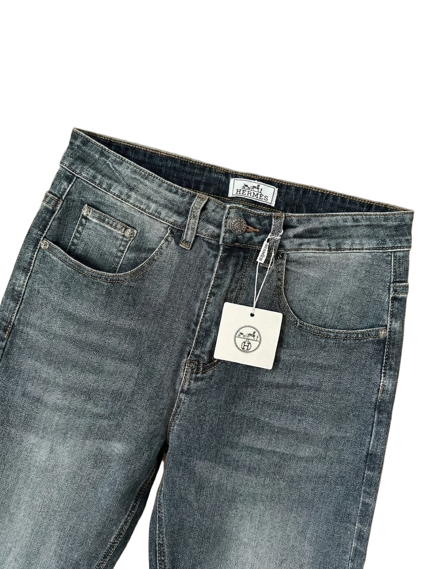 Classic Light-Wash Stretch Denim Jeans
