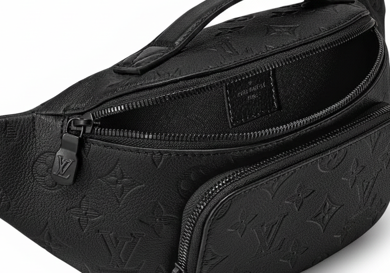 Rush Bumbag – Black Monogram Shadow Calfskin