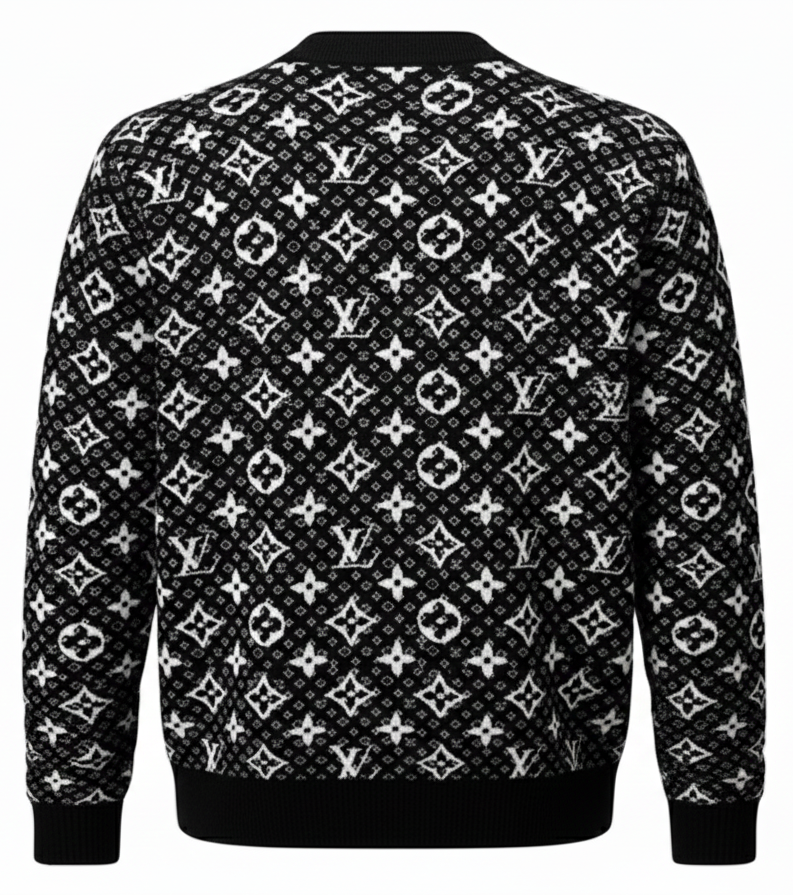 LV Black Monogram Knit Sweater