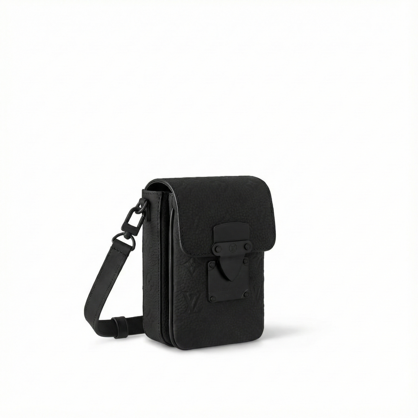 S-Lock Vertical Wearable Wallet in Black Taurillon Monogram Leather