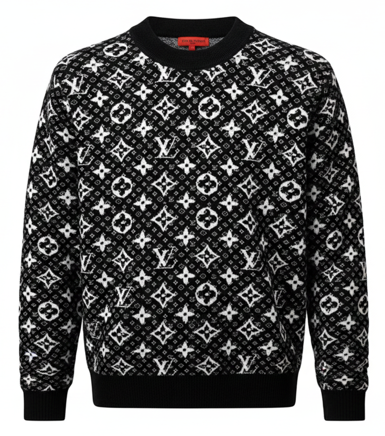 LV Black Monogram Knit Sweater