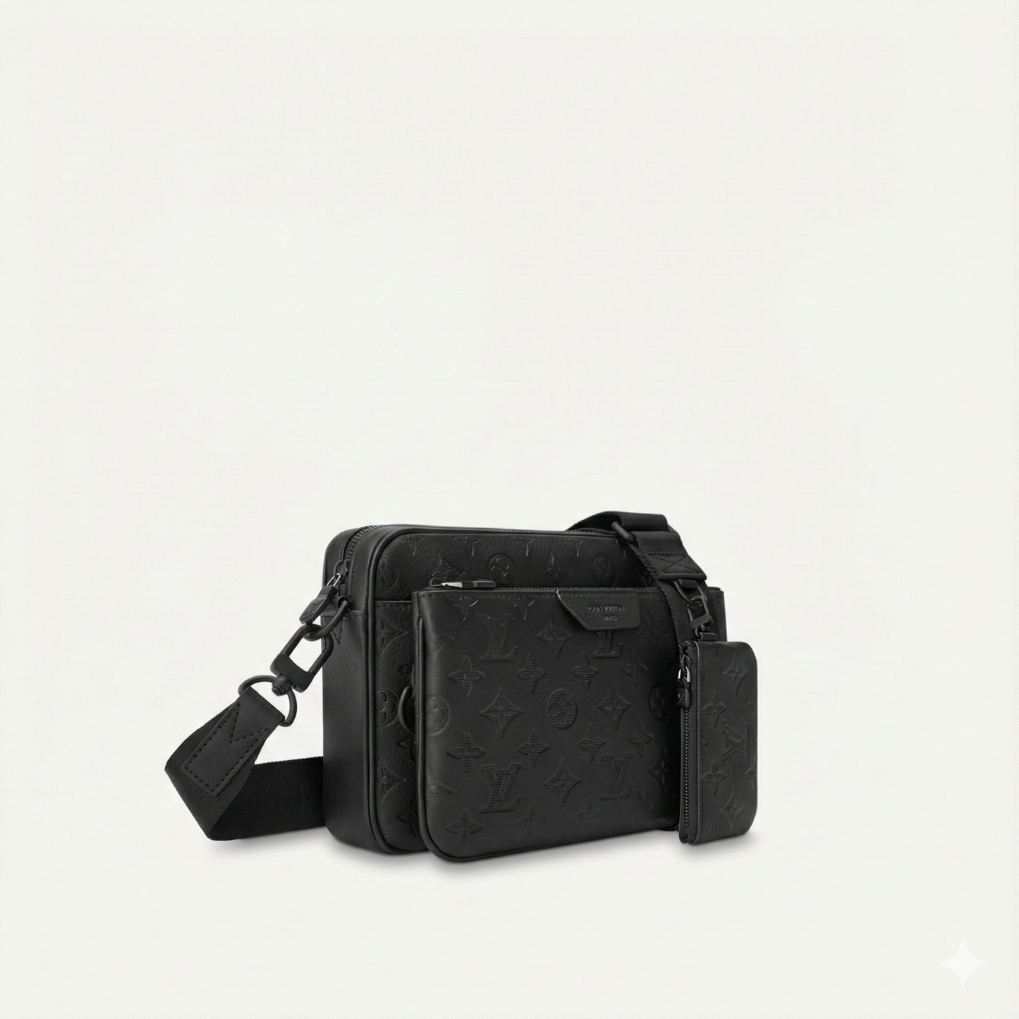 Trio Messenger – Black Monogram Shadow Calfskin with Modular Pouches