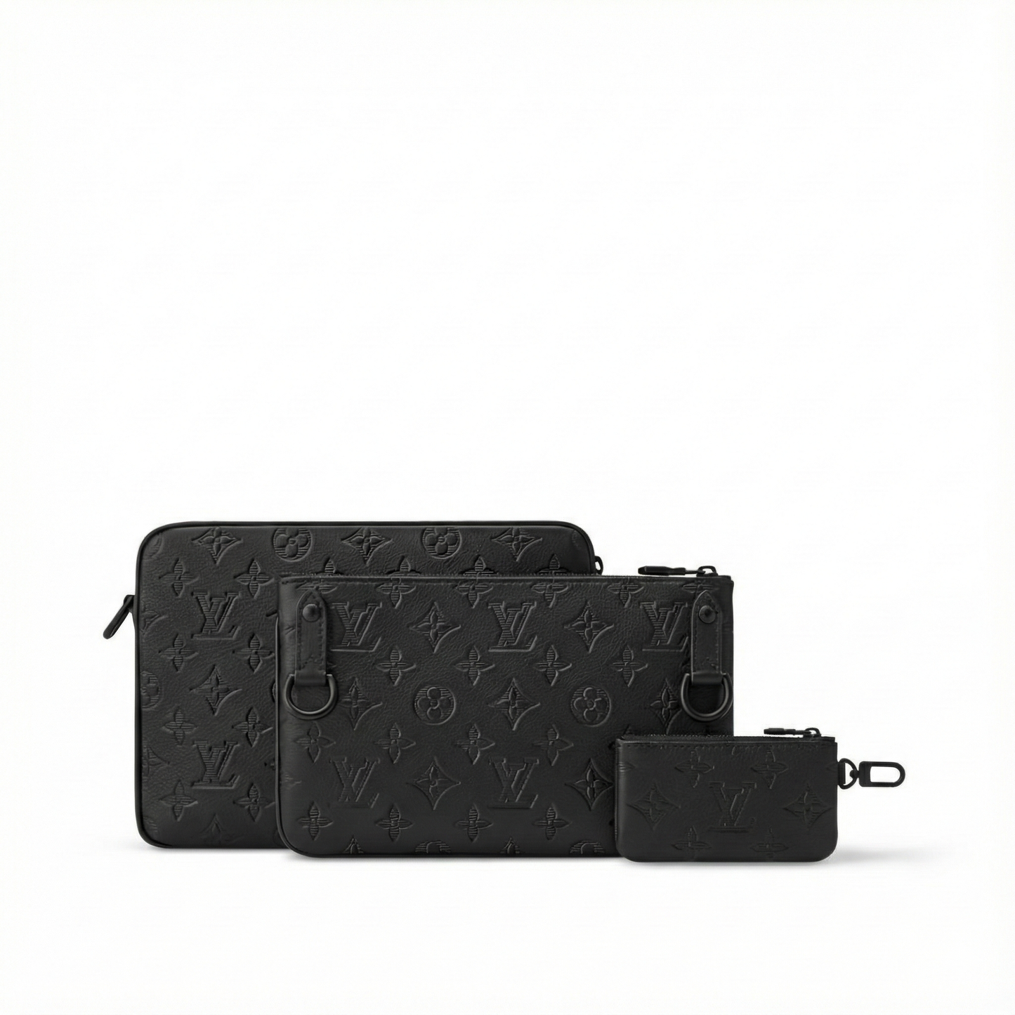 Trio Messenger – Black Monogram Shadow Calfskin with Modular Pouches
