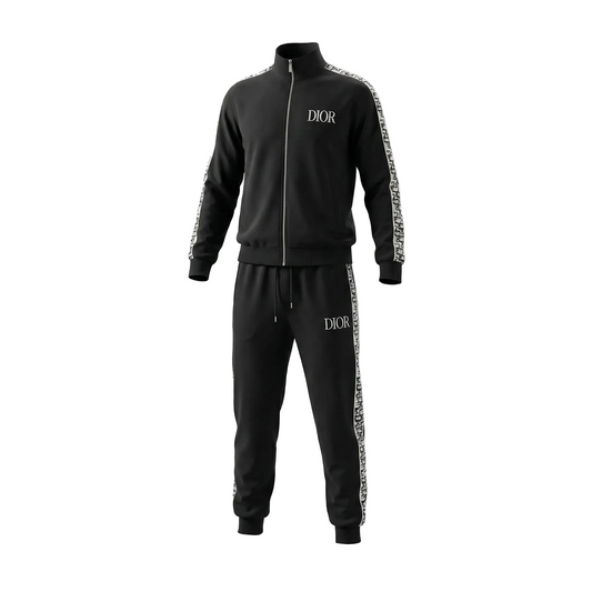 Signature Zip-Up Tracksuit in Black