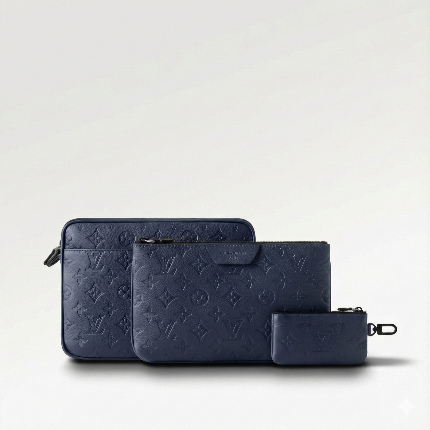 Trio Messenger – Navy Monogram Shadow Calfskin with Modular Design