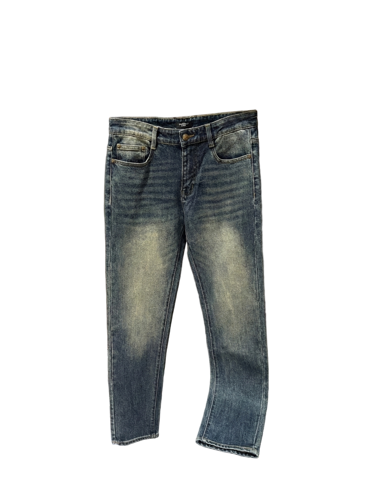 Signature Embroidered Logo Distressed Denim Jeans