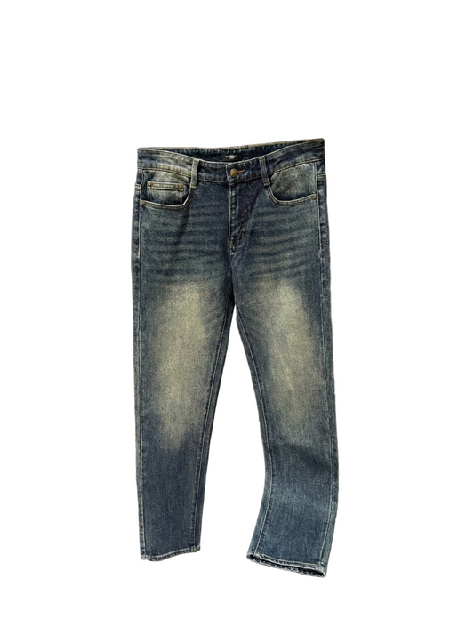 Signature Embroidered Logo Distressed Denim Jeans