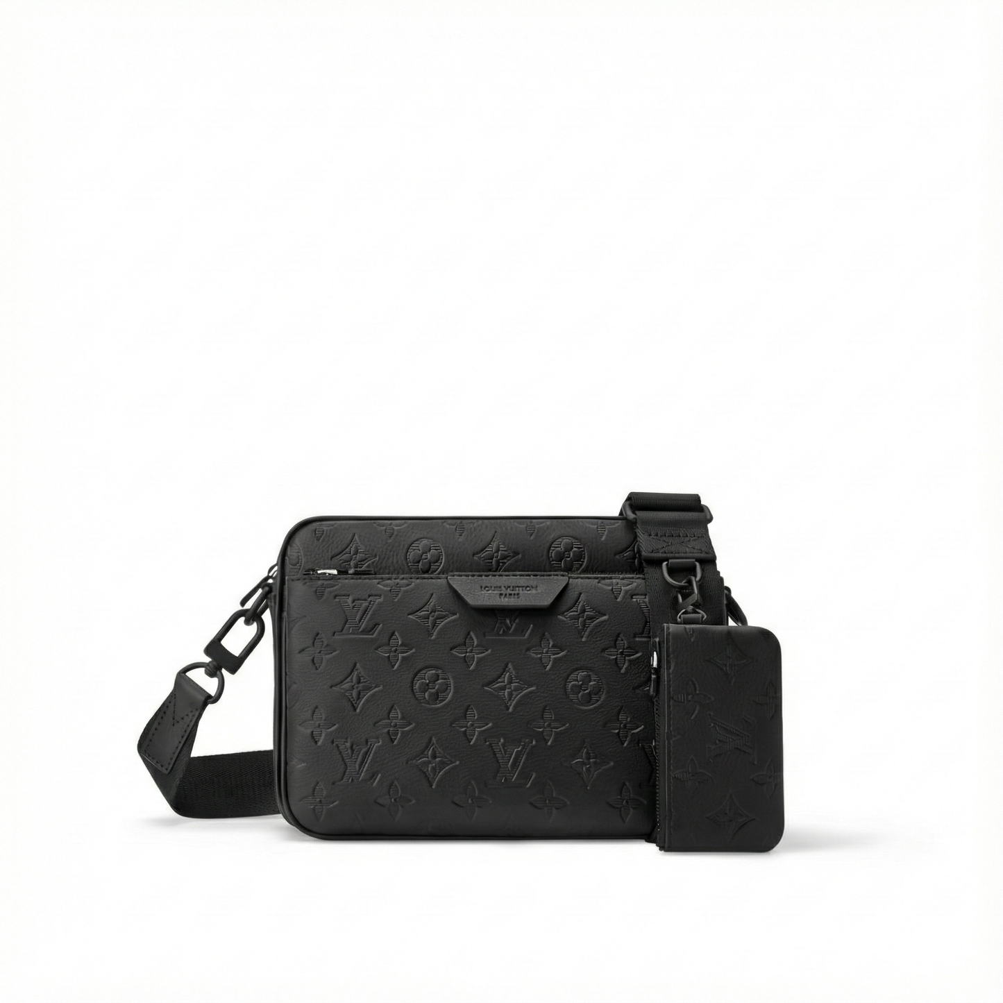 Trio Messenger – Black Monogram Shadow Calfskin with Modular Pouches
