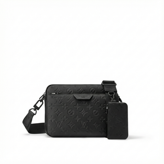 Trio Messenger – Black Monogram Shadow Calfskin with Modular Pouches