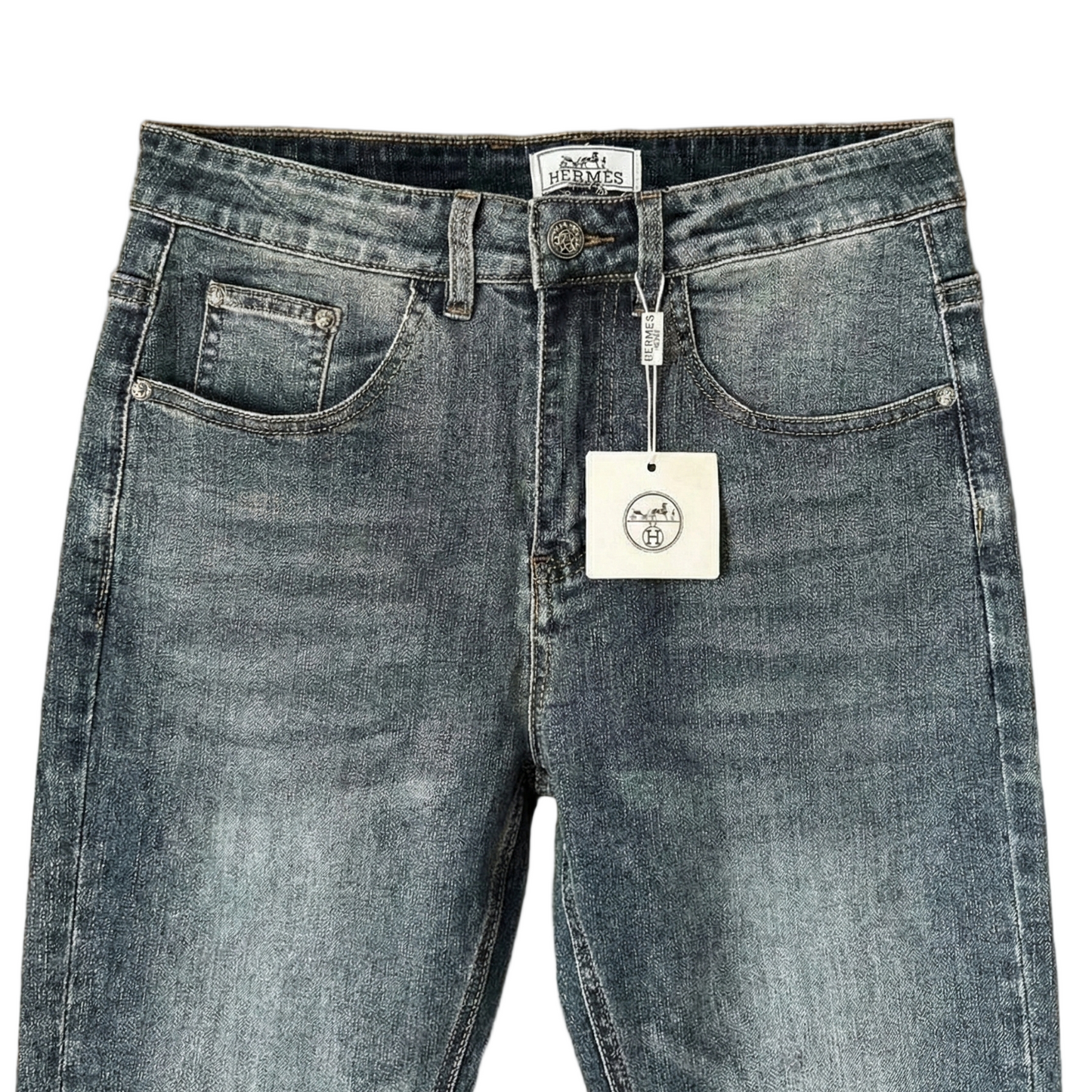 Classic Light-Wash Stretch Denim Jeans
