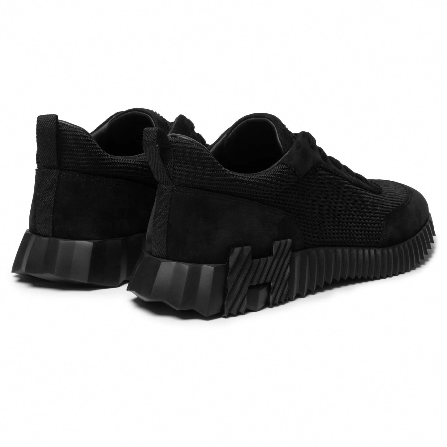 Bouncing Sneaker in in All-Black Mesh and Suede