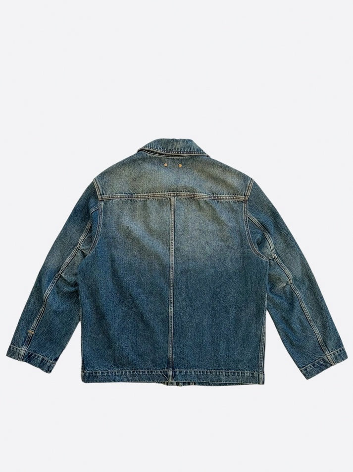 Grey Monogram Panel Denim Jacket