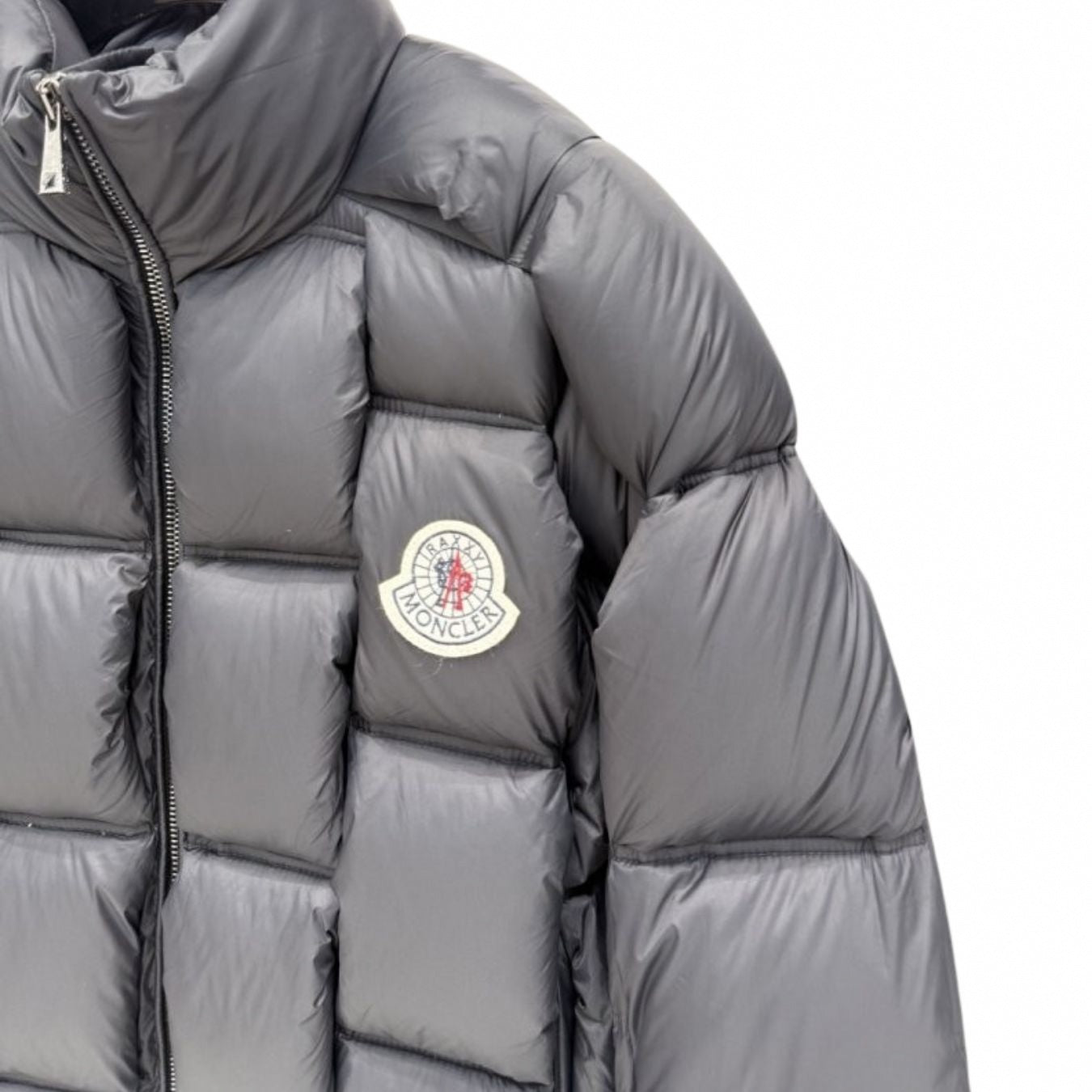 Square Quilted Embossed Back Puffer Jacket
