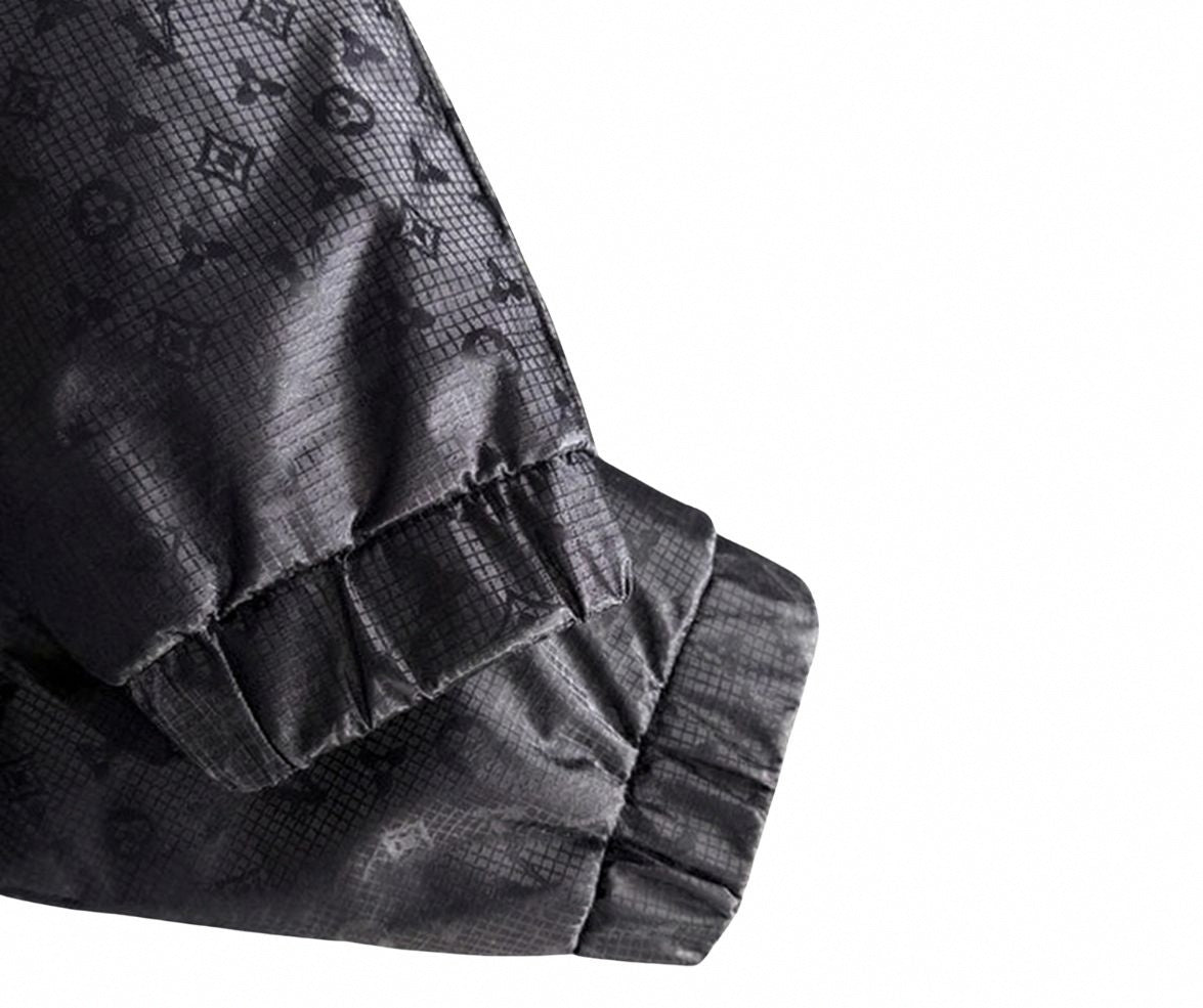 Glossy Monogram Puffer Jacket - Black