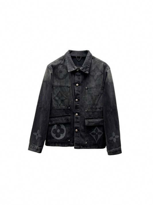 Black Monogram Denim Jacket