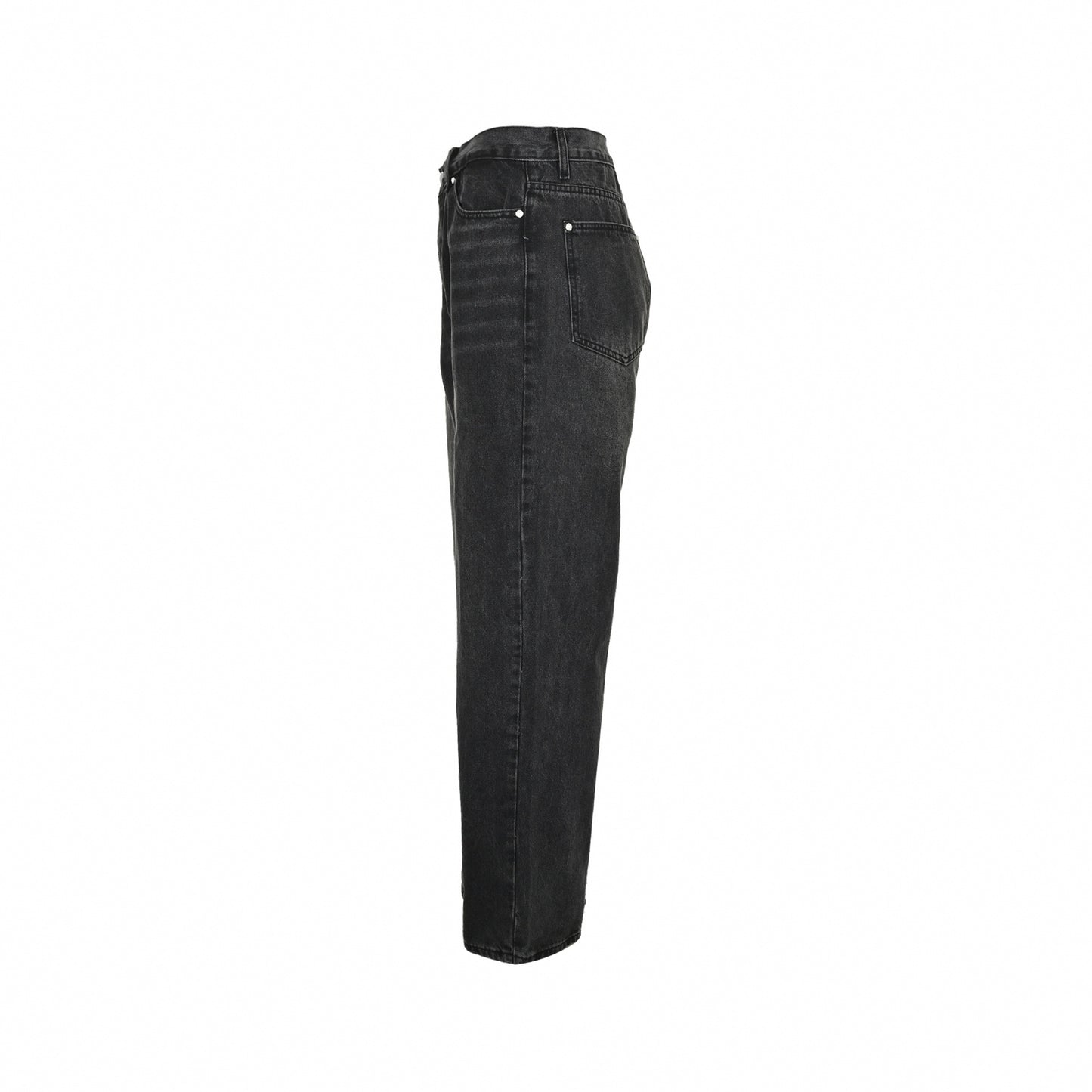 Damier Patch Washed Black Denim Jeans – Relaxed Luxury Fit