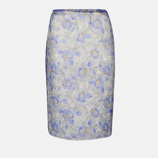 Printed Nylonette Skirt
